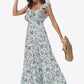 Floral Ruffle Shoulder Tied Maxi Dress
