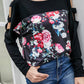 Floral Print Cut Out Top