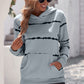 Striped Drop Shoulder Hoodie with Kangaroo Pocket