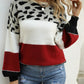 Animal Print Color Block Sweater
