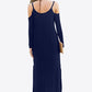 Cold-Shoulder Split Dress with Pockets