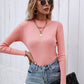 Frill Trim Rib-Knit Sweater