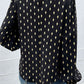 Geometric Print Frill Neck Lantern Sleeve Blouse