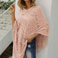 Fringe V-Neck Knit Poncho