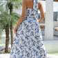 Floral Halter Neck Belted Maxi Dress