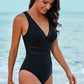 Deep V Sleeveless One-Piece Swimsuit