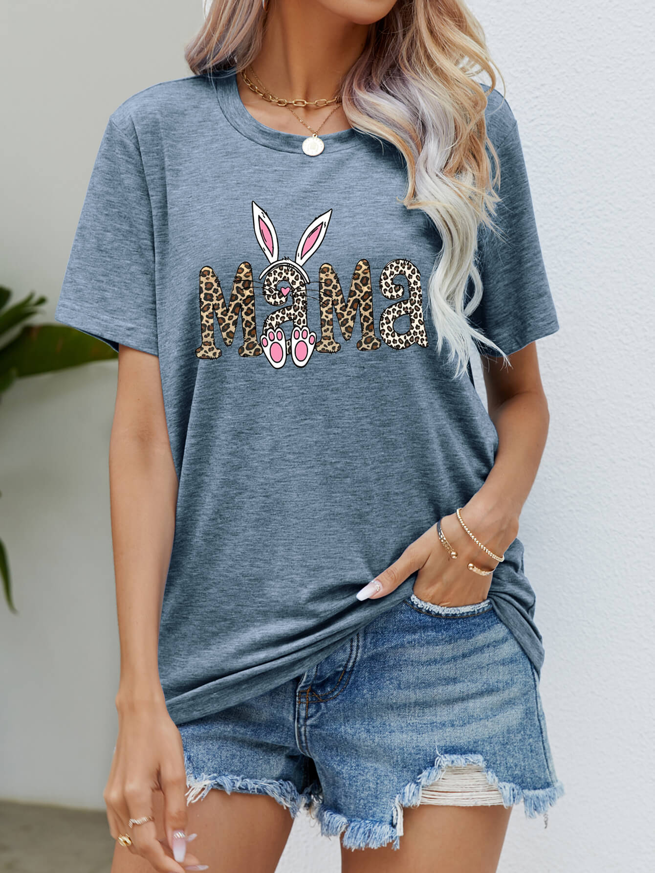 MAMA Easter Graphic Round Neck Tee