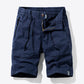 Drawstring Waist Button and Zipper Closure Cargo Shorts