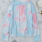 Tie-Dye Boat Neck Batwing Sleeve Tee