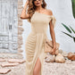 Asymmetrical Front Slit Midi Dress