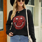Smiley Face Graphic Dropped Shoulder Sweater