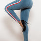 Side Stripe Contrast Zip Closure Skinny Jeans