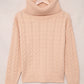 Cable-Knit Dropped Shoulder Turtleneck Knitted Sweater
