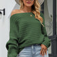Dolman Sleeve Openwork Sweater