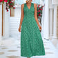 Printed Open Back Sleeveless Maxi Dress