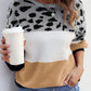 Animal Print Color Block Sweater