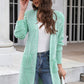 Open Front Dropped Shoulder Pocket Longline Cardigan