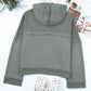 Quarter-Button Exposed Seam Dropped Shoulder Hoodie