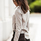 Textured Button Front Curved Hem Shirt