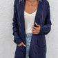 Cable-Knit Open Front Longline Cardigan