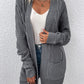 Cable-Knit Open Front Longline Cardigan
