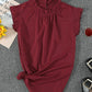 Ruffle Mock Neck Sleeveless Top