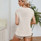 Ribbed Round Neck Pocket Knit Top and Shorts Set