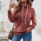 Half Zip Patch Pocket Drawstring Hoodie