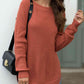 Round Neck Ribbed Knit Top