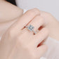 Sterling Silver Square Moissanite Ring