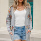 Star Pattern Open Front Longline Cardigan