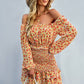 Floral Smocked Off-Shoulder Ruffled Dress