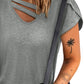 Strappy V-Neck Petal Sleeve Tee