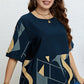 Plus Size Printed Half Sleeve Top