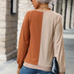 Two-Tone Round Neck Raglan Sleeve Sweatshirt