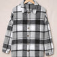 Plaid Dropped Shoulder Pocketed Shirt Jacket