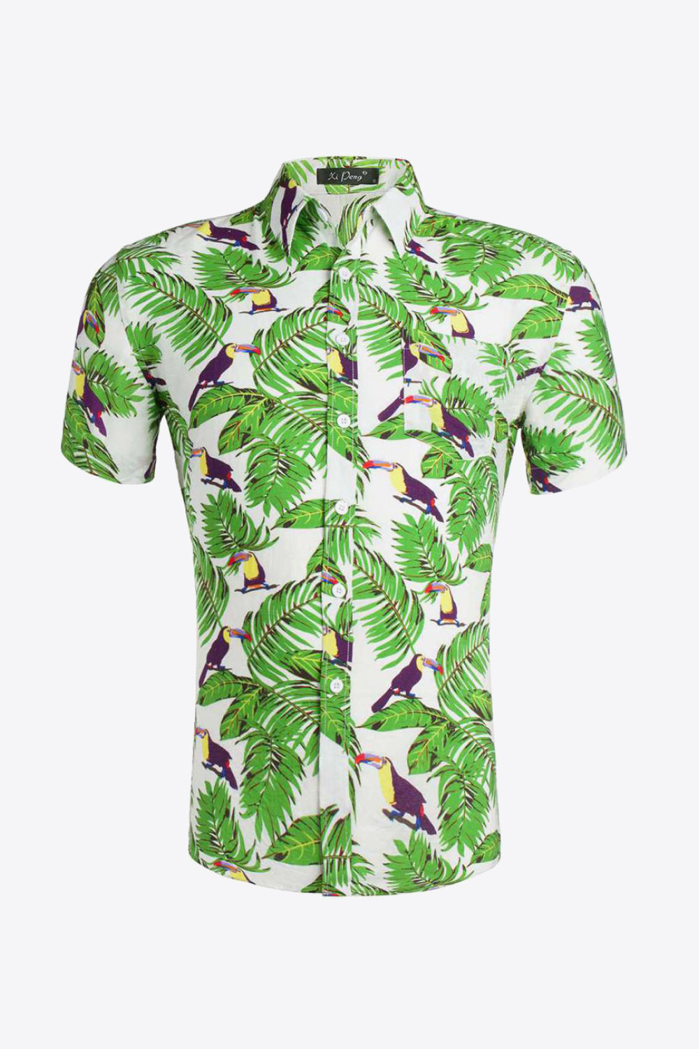 Printed Short Sleeve Collared Vacation Shirt