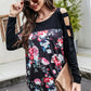 Floral Print Cut Out Top