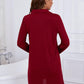 Heart Graphic Lapel Collar Long Sleeve Night Dress