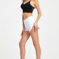 Distressed Frayed Hem Button Fly Denim Shorts