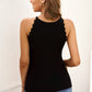 Scalloped Trim Ribbed Sleeveless Top