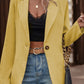 Single-Button Long Sleeve Blazer