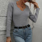 V-Neck Ribbed Knit Top