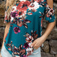 Floral Cold-Shoulder Round Neck Top