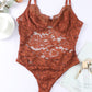 Lace Spaghetti Straps Cutout Bodysuit