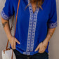 Embroidered V-Neck Top