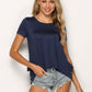 Polka Dot Ruffled Round Neck Top