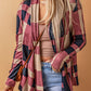 Plaid Open Front Cardigan