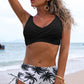 Crisscross Drawstring Detail Bikini Set