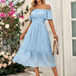 Off-Shoulder Tied Cutout Dress